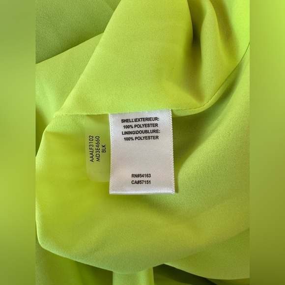 Marc New York Andrew Marc Black Off Shoulder Dress with Bright Green Lining. - Picture 5 of 6